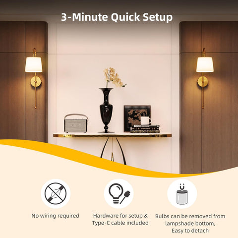 Rechargeable Battery Operated Wall Lights with Remote