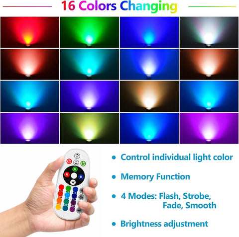 NATPOW RGB Garden Lights, Plug-in Spot Lights with Remote Control 8-in-1