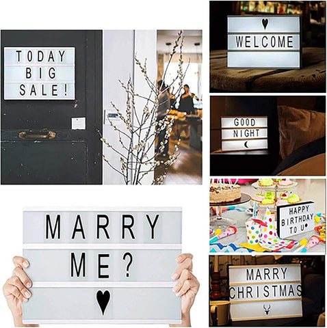 A4 Cinematic Light Box LED Sign with 159 Letters & Emojis