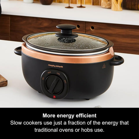 Morphy Richards 3.5L Sear and Stew Slow Cooker – Matte Black & Rose Gold