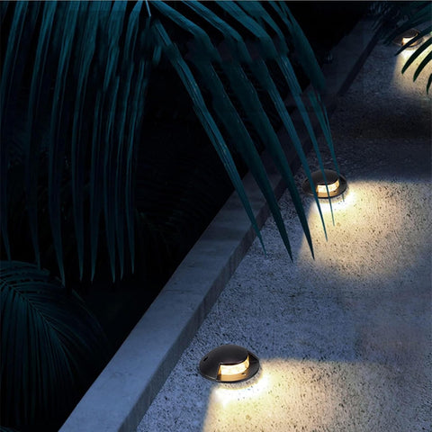 Outdoor Landscape Spotlights 4PCS Outdoor Buried Lights - Recessed Spotlight, LED Landscape Lighting Pathway 12V Low Voltage Wheel Well Lights IP67 Waterproof 3W Driveway Lights Side Glow, F