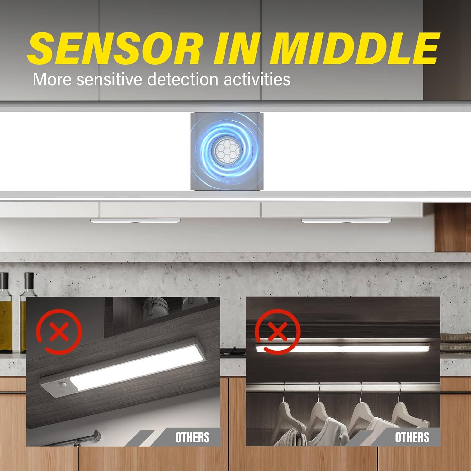 2 Pack Motion Sensor Under Cabinet Kitchen Lights Indoor