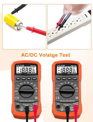 Digital Multimeter AC DC Voltage Current Tester