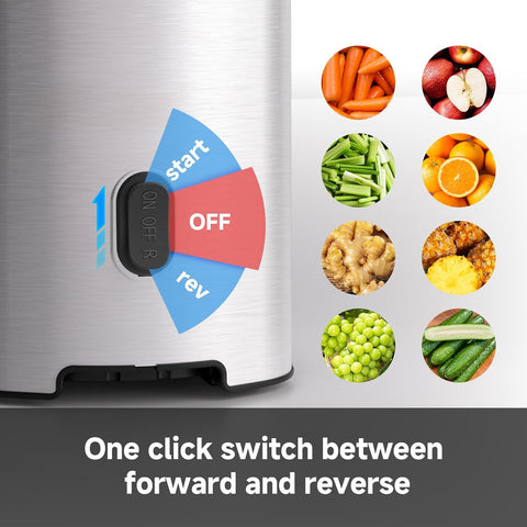 Cold Press Juicer Machine 126mm Large Chute Stainless Steel