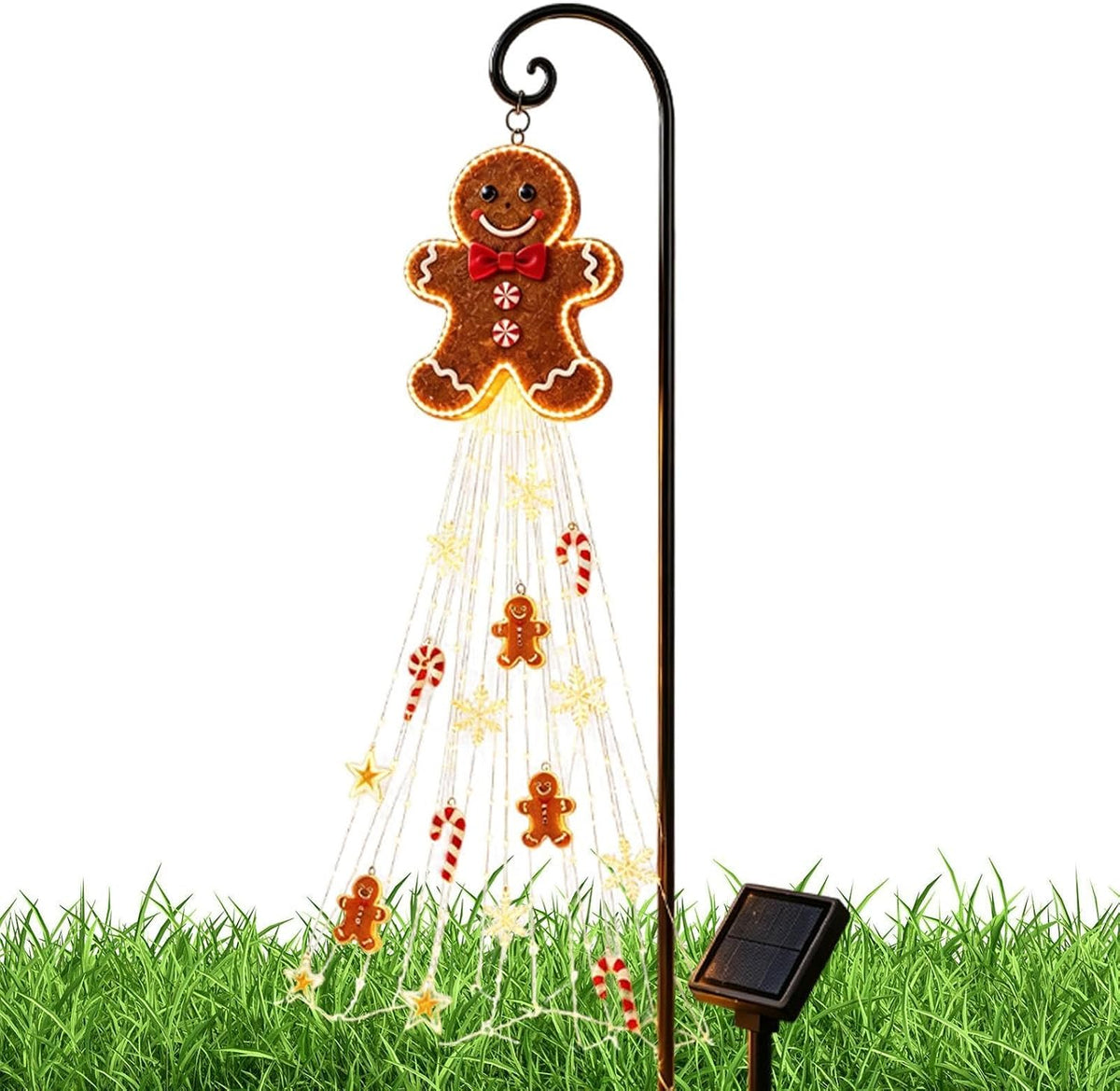 Christmas Solar Stake Lights Gingerbread Man Pathway Lighting