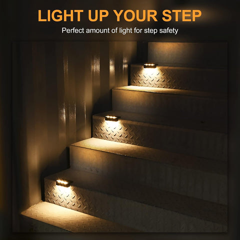 Solpex Solar Fence Lights Outdoor 12 Pack, Solar Step Lights Waterproof Led Solar Lights for Outdoor Stairs, Deck, Fence, Yard, Patio (Warm White,Black) [Energy Class A]