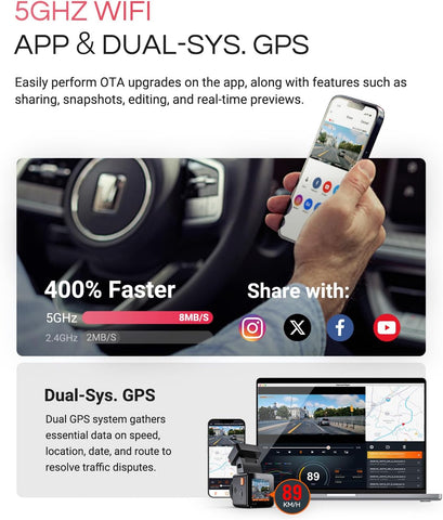 VANTRUE E1 Pro 4K HDR Dash Cam with WiFi and GPS