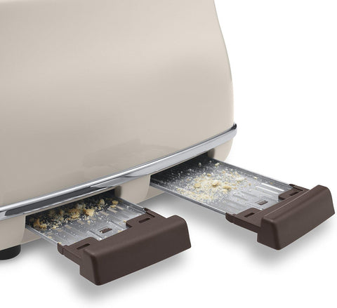 Icona Vintage 4 Slot Toaster – Beige | Reheat, Defrost, Bagel Function & 6 Browning Settings – CTOV4003BG