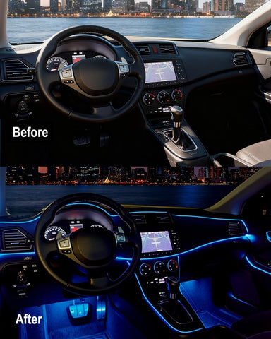 5M USB EL Wire Car Interior Lights – Multi-Colour Flexible LED Strip with APP Control, Dashboard Ambient Lighting for Cars, Trucks & Vans