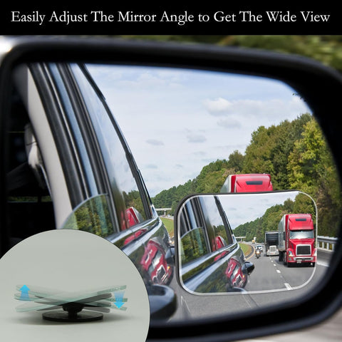 2Pcs Square Car Blind Spot Mirrors – 360° Adjustable Wide Angle Rear View