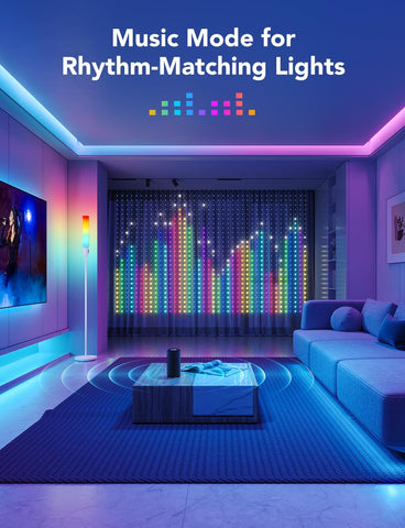 Govee Smart LED Curtain Lights 1.5x2m, 520 RGBIC – Waterproof App-Controlled Decorative Lights for Bedrooms, Parties & Outdoor Spaces - Turn Blank Walls Into Your Own Little Light Show