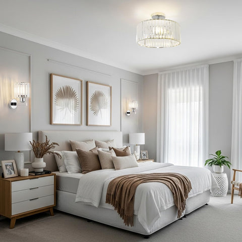 Silver Crystal Wall Lights for Bedroom and Living Room E27 2 Pack