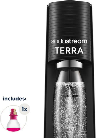SodaStream Terra Sparkling Water Maker – Black – Quick Connect CO2 System – 60L