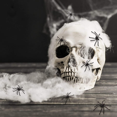 100 Pieces Halloween Spooky Black Plastic Spiders – Realistic Fake Spider Decorations for Halloween Parties, Pranks, Haunted Houses & Spooky Events
