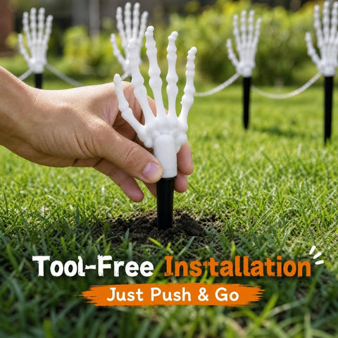 Halloween Yard Decor, 8Pcs Skeleton Hands Solar Stake Lights, Waterproof