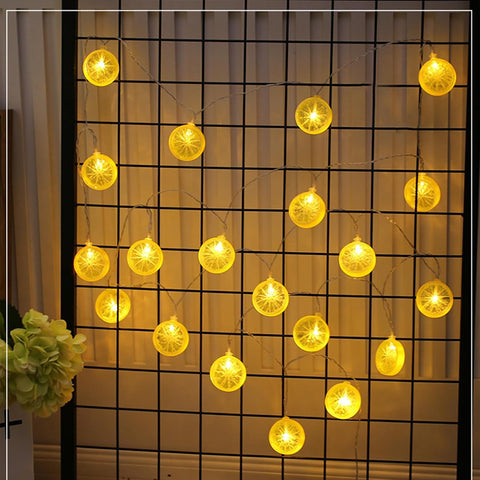 Lemon Fairy Lights, 3m 20 LED Fruits Lemon String Lights, USB Powered, Outdoor Indoor String Fairy Light for Bedroom, Party, Wedding, Garden, Camping, Christmas Decoration