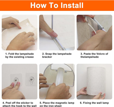 Battery Operated Wall Lights 2 Pack RGB Fabric Sconces