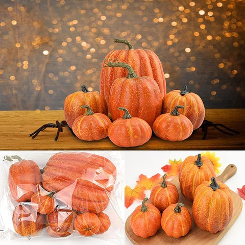 7Pcs Artificial Pumpkin,Fake Pumpkin,Autumn Decoration for Thanksgiving Halloween Christmas