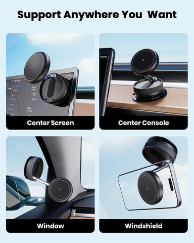 MiiKARE 2025 Magnetic Phone Holder 360° Rotating Suction Mount