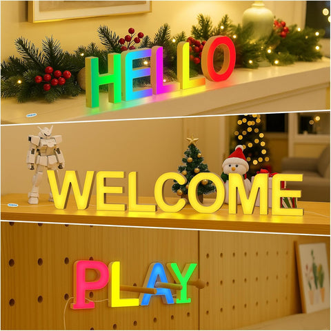 LED Light Up Letter N – USB Colour Changing Night Light with APP, Gift for Girls, Teens, Mum, Bedroom Decor, Wall/Table Display, Birthday & Christmas