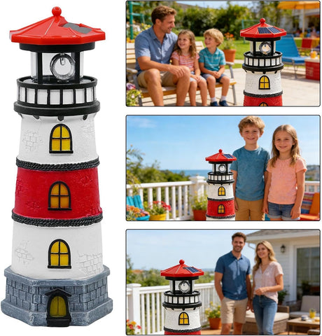 Garden Lamp, Solar LED Statue with Waterproof Rotating Design Resin