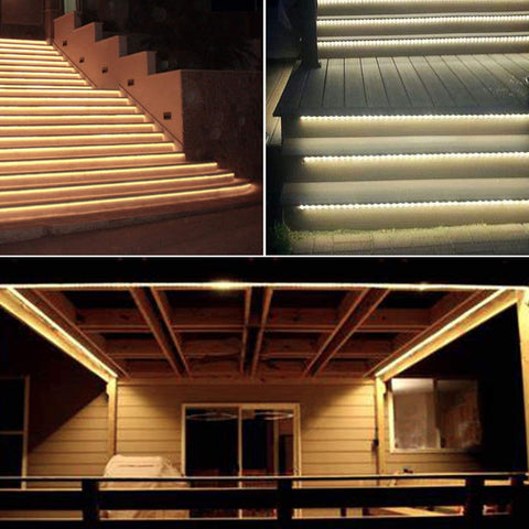 Outdoor Solar LED Strip Lights Warm White, Solar Powered Flexible Waterproof Rope Lights, 8 Modes 180 LED Lights Strip for Garden Porch Gazebo Christmas Pathway Home Patio Umbrella House Eaves Decor