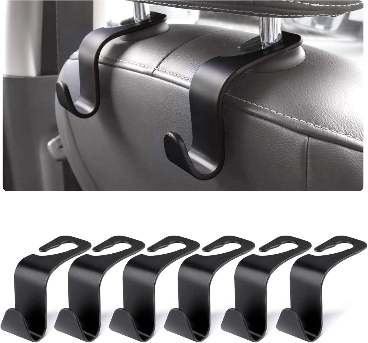 URAQT Car Storage Hooks 6 Pack Back Seat Headrest Hanger
