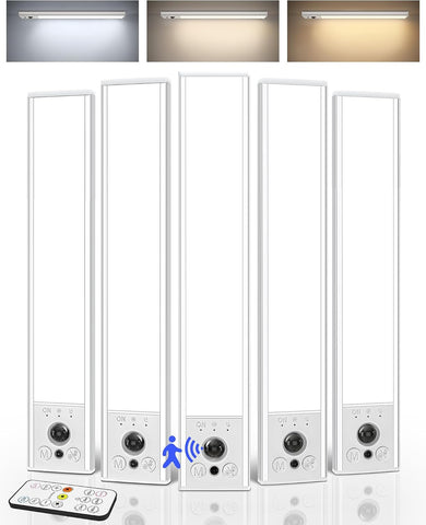 EZVALO 5-Pack Under Cabinet Kitchen Lights – Rechargeable Motion Sensor LED Cabinet Lighting for Cupboards & Dark Corners - Light Up the Little Spaces You Use Most