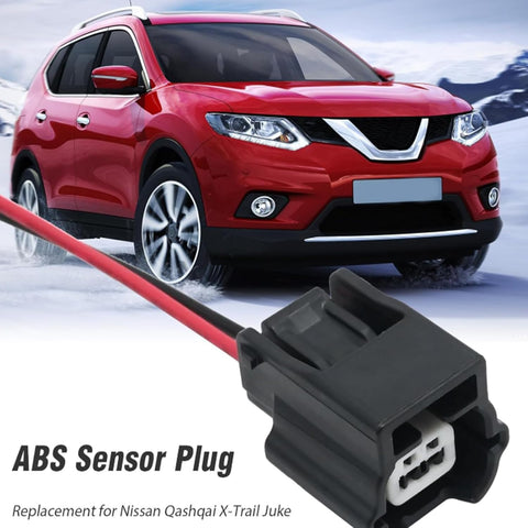 NIYATA 2-Pin ABS Sensor Plug Connector with 15cm Pre-Wired Leads, Replacement Wire Harness Socket for Nissan Qashqai, X-Trail, Juke, Replaces 479004CB2A, 47901-1KA0A