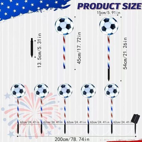 Solar Stake Lights, Waterproof Football Lamp, 5.91x21.26 Inches Decorative Outdoor Fixture with Sturdy Build, Strong Landscape Design, Patio Accessory with Fun Style, Stake Lights for Lawn