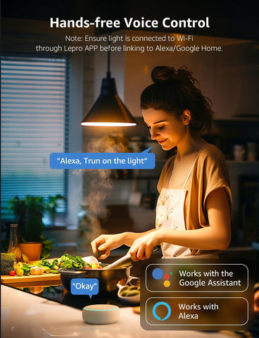 B22 AI Smart WiFi Colour Changing Bulb 1100lm 4 Pack