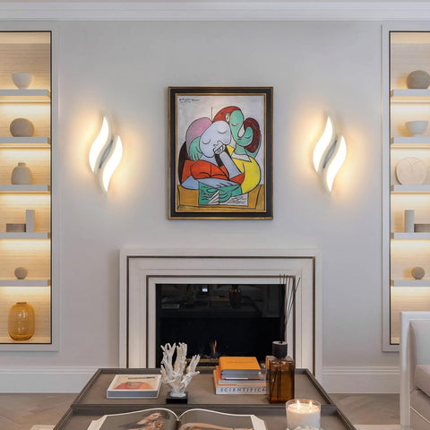 LED Wall Light - Modern Leaf Design 12W Warm White Acrylic Sconce for Bedroom Living Room