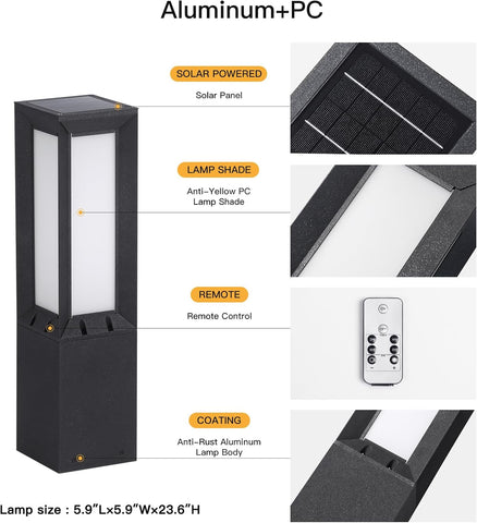 MVBT 24" Solar Pathway Lights Outdoor IP65 Waterproof Landscape Path Lights