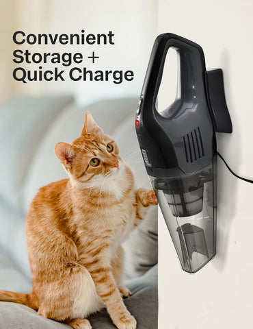 Cordless Handheld Vacuum Cleaner, Powerful Suction Portable Lightweight Mini Vacuum with 25–30Mins Long Runtime, Rechargeable Quick Charge Battery for Home, Car, Carpet, Stairs & Pet Hair Cleaning