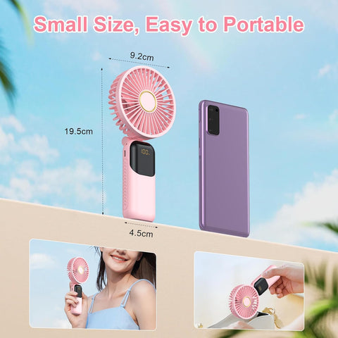 Portable Handheld Fan Rechargeable 5000mAh – 5 Speeds Mini Fan