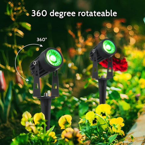 Tomshine Garden Spotlights Mains Powered,12V 6.56FT RGBW Garden Spike Lights Ip65 Waterproof Outdoor Decorative for Pathway Patio Yard
