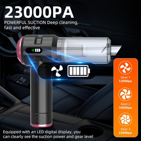 Handheld Vacuum Cleaner Black Rose, 23000Pa Cordless Car & Home