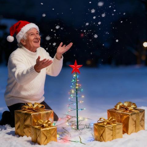 Solar Christmas Tree Lights Energy-Saving Waterproof Decorative Solar