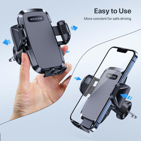 Miracase Black Car Phone Holder – Ultra Stable Double Steel-Hook Mount
