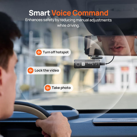 70mai 2K Wifi Dash Cam M310 – Smart Voice, 1296P QHD, Night Vision