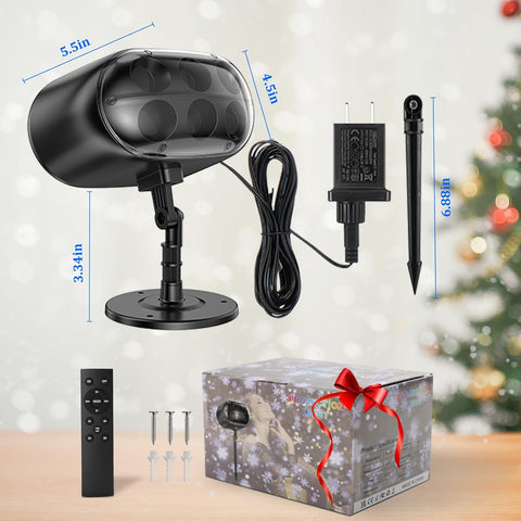 Christmas LED Snowflake Projector Lights – Large Outdoor Moving Snowfall Light