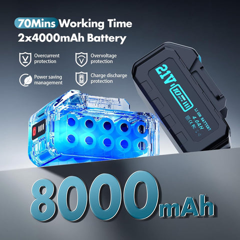 Cordless Vacuum Cleaner 700W 60KPA Stick Vacuum Blue with Dual Battery