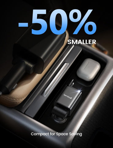 Lamicall 4-in-1 Retractable Car Charger Adapter 69W USB-C & USB-A