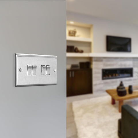 BG Nexus Metal Quadruple Wall Light Switch
