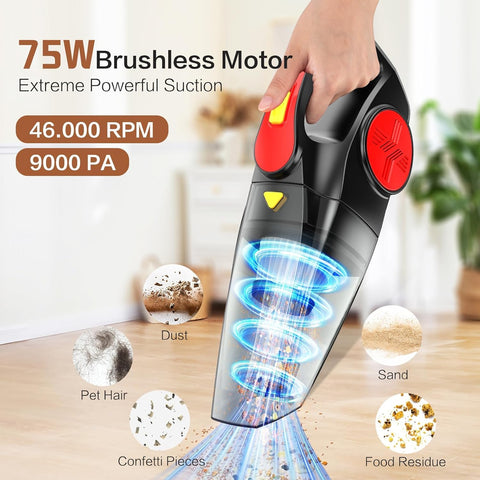 Cordless Handheld Vacuum Cleaner 9000PA 75W