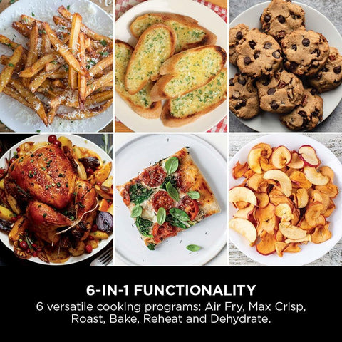 Double Stack XL Air Fryer with Dual Drawers, 9.5L Capacity, 6 Cooking Functions, 4 Levels, Space-Saving Design – Grey