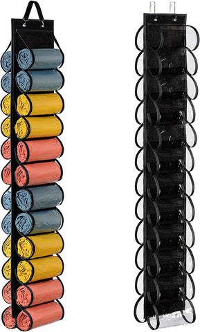 Lirex 24-Pocket Hanging Leggings Organiser – Black Oxford Cloth Closet Storage for Jeans, Shirts and Accessories