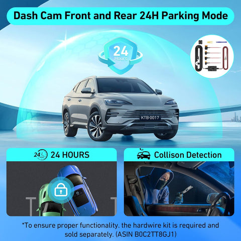Dash Cam Front and Rear 1080P Dual Lens with WiFi & 32GB Card