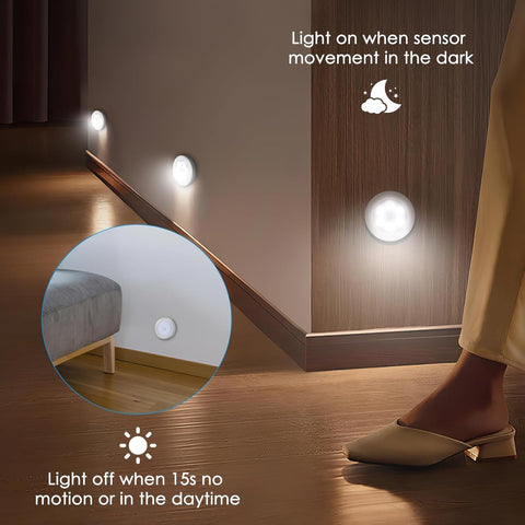 AMIR Motion Sensor Light 3 Pack – Stick-On Battery Powered Cabinet & Wardrobe Lights with PIR Sensor, White LED - Light Up Those Dark Little Corners Without the Fuss