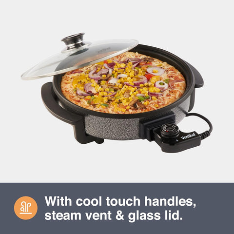 1.5L Electric Multi Cooker Pan – 30cm Non-Stick Frying Pan with Lid, Adjustable Temperature Control, 1500W
